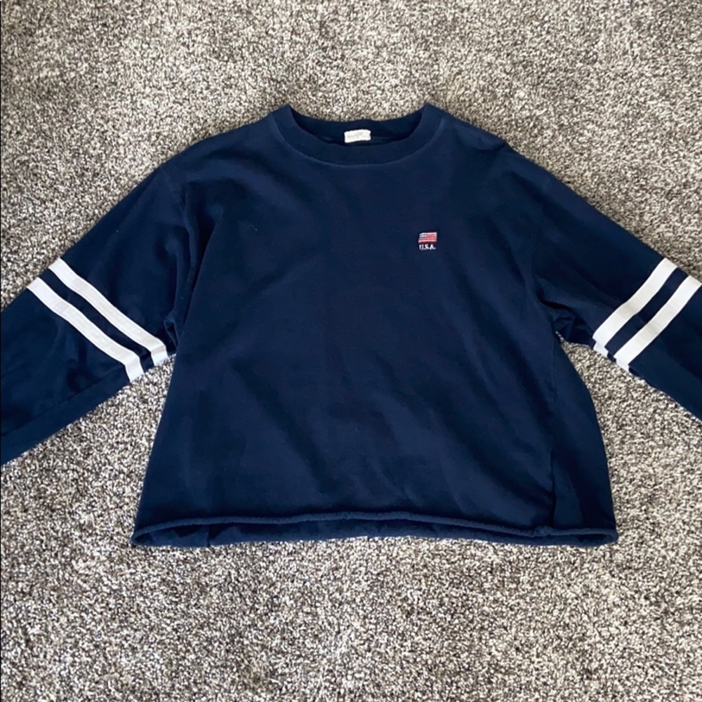 long sleeve cropped usa shirt